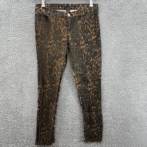 Rue 21 Women 7/8R Super Skinny Full Cheetah Jean Designer‎ 5 Pocket Pants